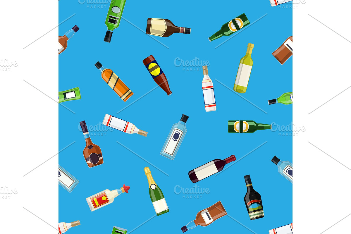 seamless pattern with alcohol in Textures - product preview 8