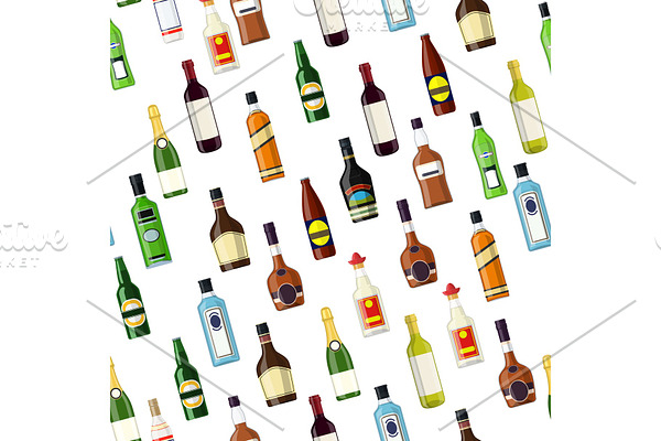 seamless pattern with alcohol
