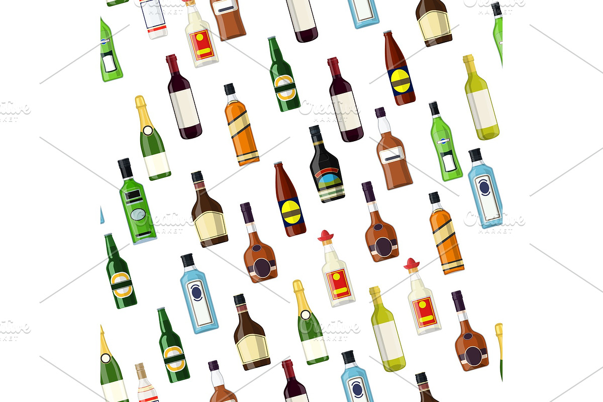 seamless pattern with alcohol in Textures - product preview 8