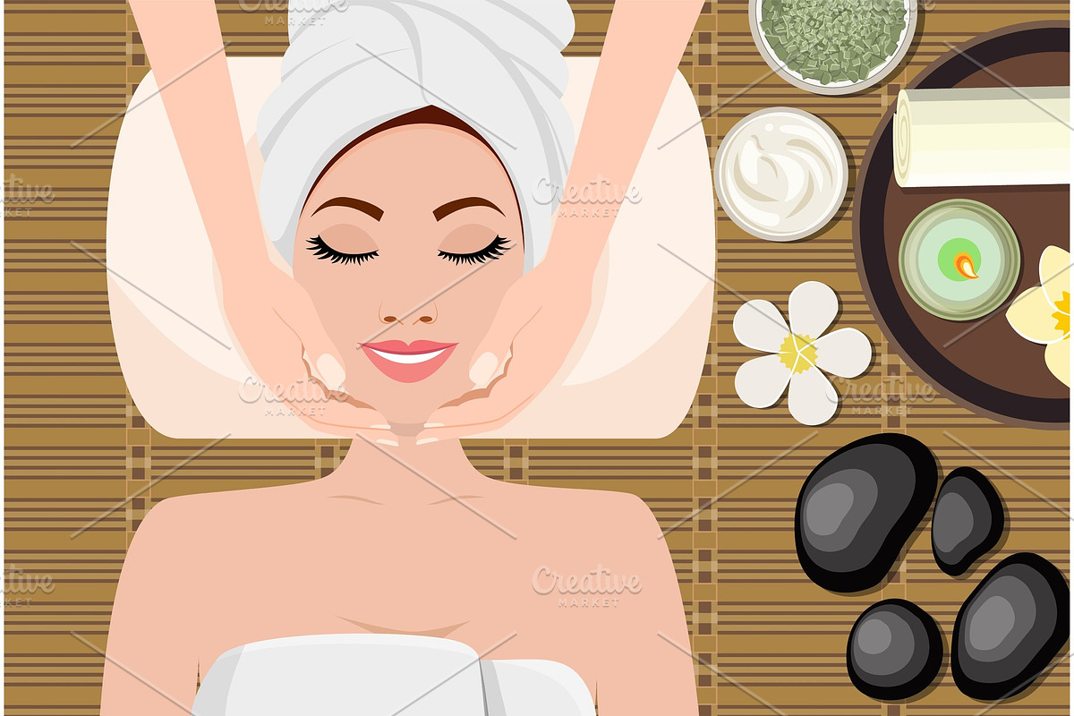 young beautiful woman in spa in Illustrations - product preview 8