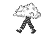 Cloud walks on its feet sketch