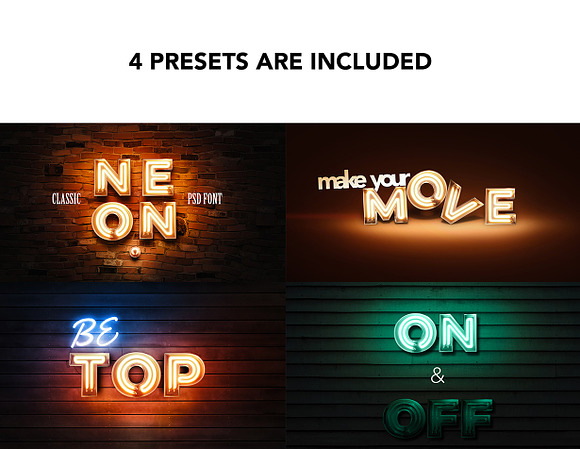 3D Neon PSD Font - Classic version in Objects - product preview 7