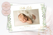 Birth Announcement Card Template #6