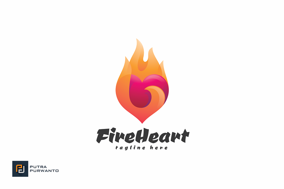 Fire Heart - Logo Template in Logo Templates - product preview 8