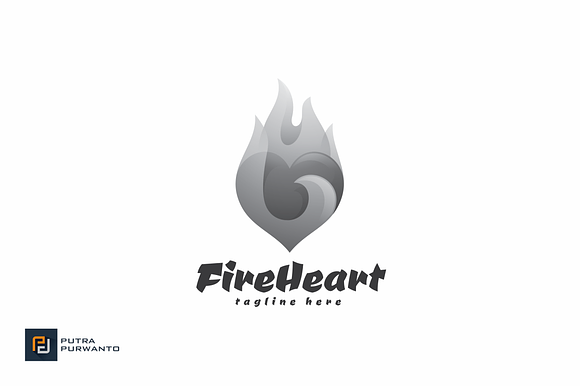 Fire Heart - Logo Template in Logo Templates - product preview 1