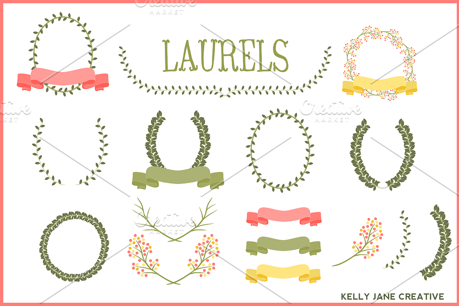 Laurels, Ribbons & Wreaths Vector