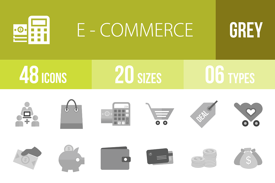 48 Ecommerce Greyscale Icons in Icons - product preview 8