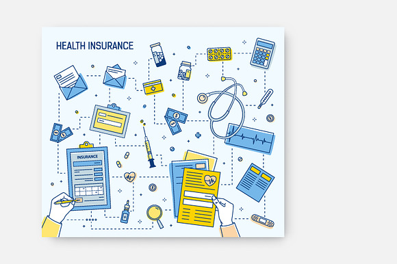 Health insurance banners in Illustrations - product preview 4