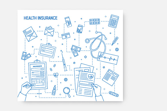 Health insurance banners in Illustrations - product preview 5