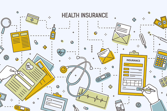Health insurance banners in Illustrations - product preview 6