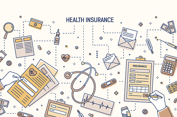 Health insurance banners in Illustrations - product preview 8