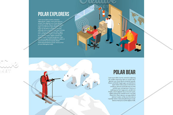Polar Station Isometric Set in Illustrations - product preview 4