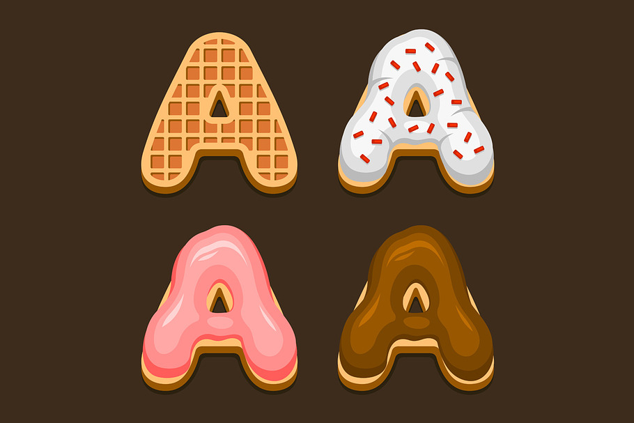 A Letter Belgium Waffles Set in Icons - product preview 8