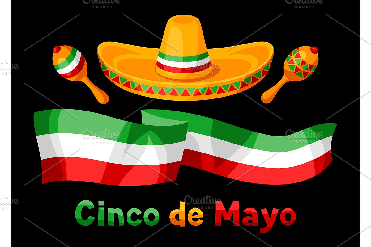 Mexican Cinco de Mayo greeting card. in Illustrations - product preview 8