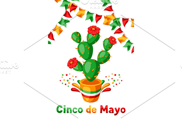 Mexican Cinco de Mayo greeting card.