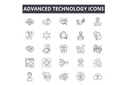Advanced technology line icons
