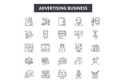 Advertising business line icons