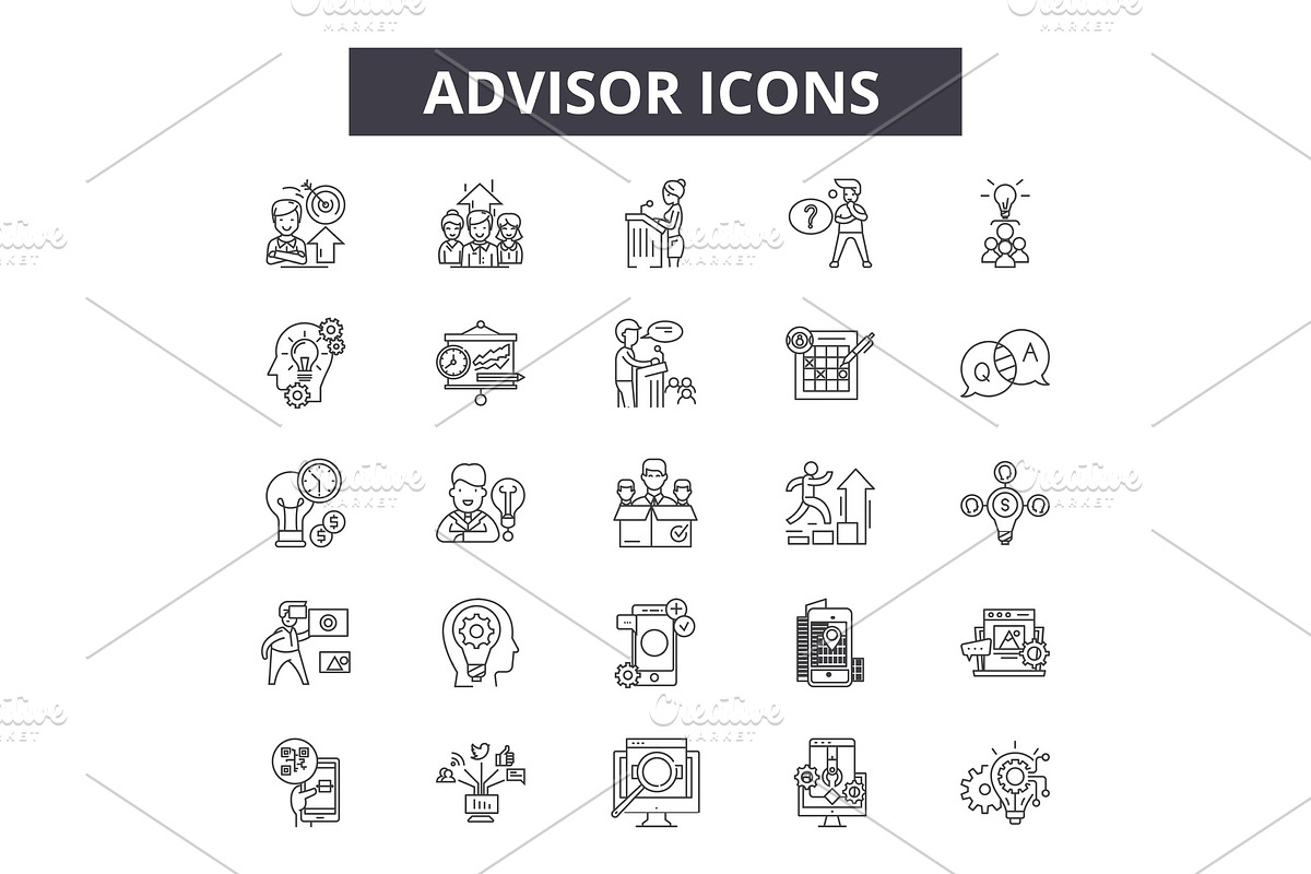 Advisor line icons. Editable stroke in Illustrations - product preview 8