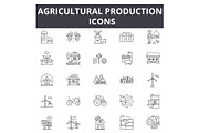 Agricultural production line icons