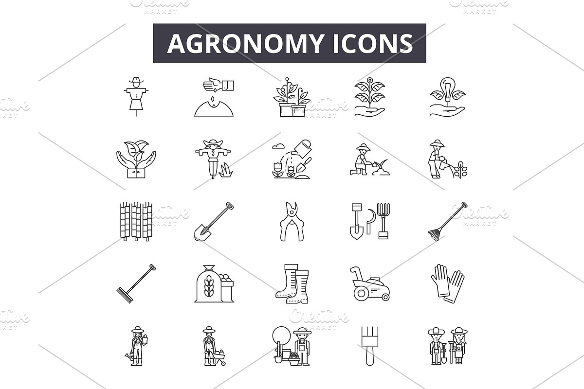Agronomy line icons. Editable stroke in Illustrations - product preview 8