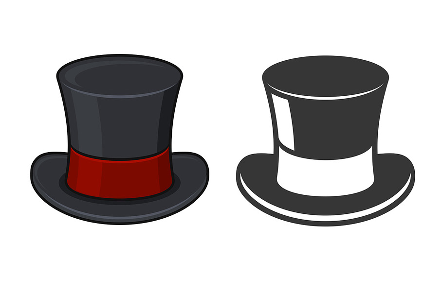 Retro Black Top Hat Icon in Icons - product preview 8