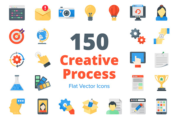 150 Creative Process Flat Icons
