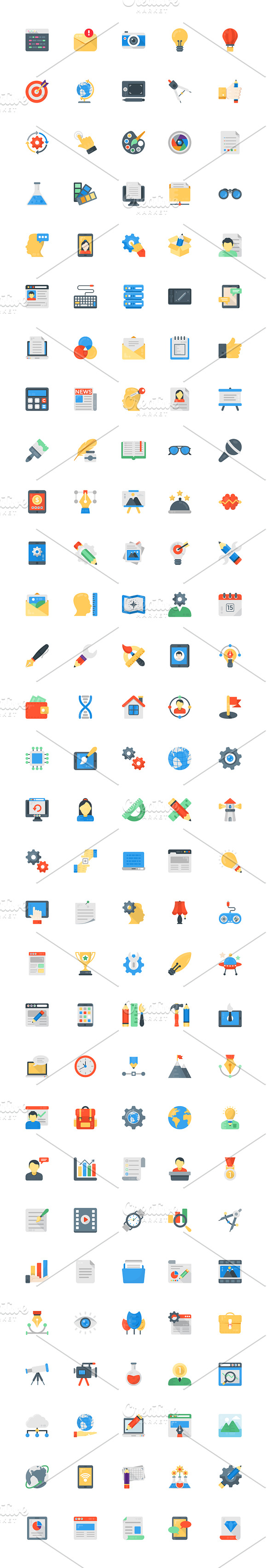 150 Creative Process Flat Icons in Icons - product preview 1