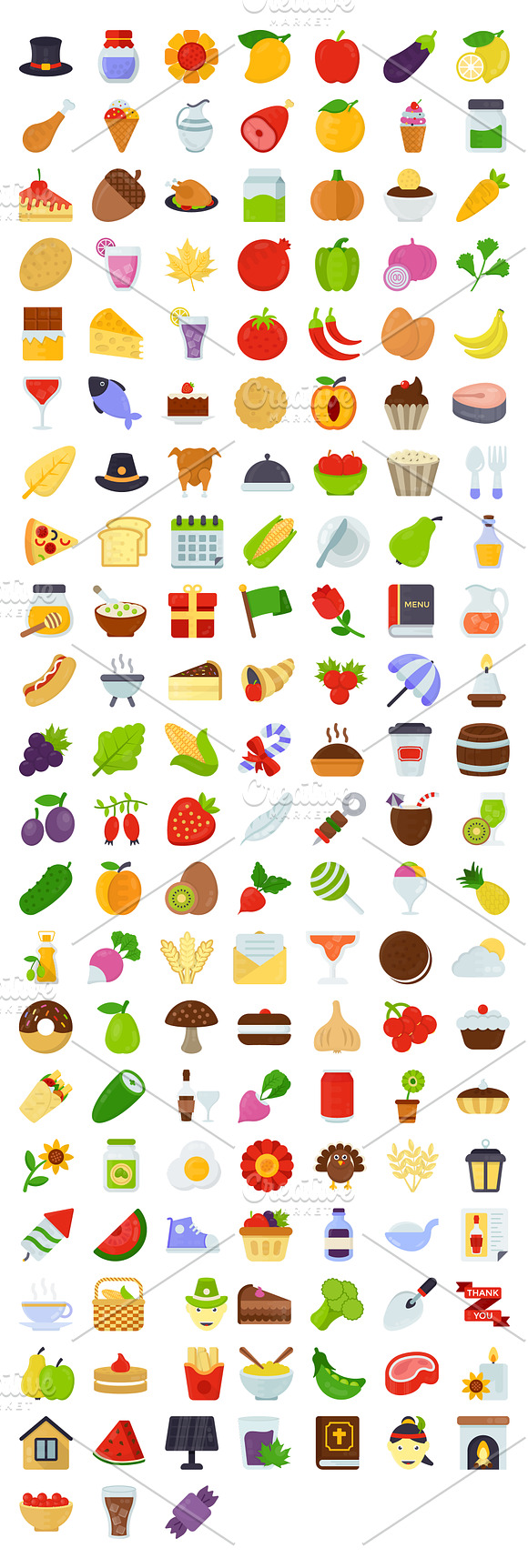 150 Flat Food and Gifts Vector Icons in Icons - product preview 1