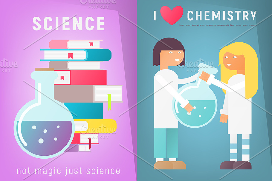 Science Posters Set in Illustrations - product preview 8