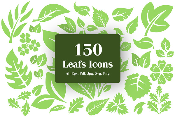150 Flat Leafs Vector Icons