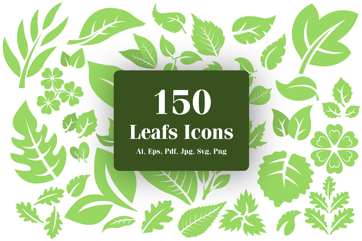 150 Flat Leafs Vector Icons in Icons - product preview 8