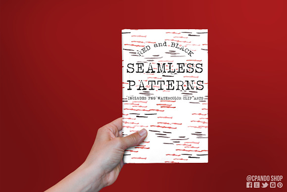 Red and black seamless pattern in Patterns - product preview 3