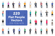 220 Flat People Vector Icons