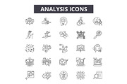 Analysis line icons for web and