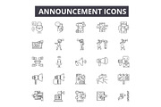 Announcement line icons for web and