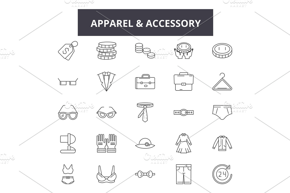 Apparel & accessory stores line in Illustrations - product preview 8