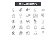 Aromatheraphy line icons for web and