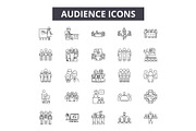 Audience line icons for web and