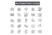 Automation line icons for web and