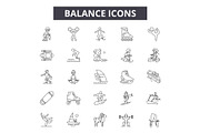 Balance line icons for web and