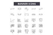 Banner line icons for web and mobile