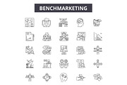 Benchmarketing line icons for web