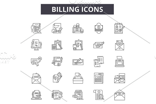Billing line icons for web and