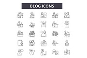 Blog line icons for web and mobile