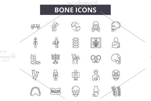 Bone line icons for web and mobile