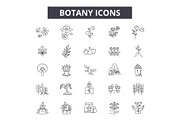 Botany line icons for web and mobile