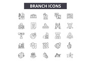 Branch line icons for web and mobile