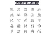 Business coaching line icons for web
