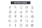 Buyer line icons for web and mobile