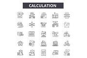 Calculation line icons for web and